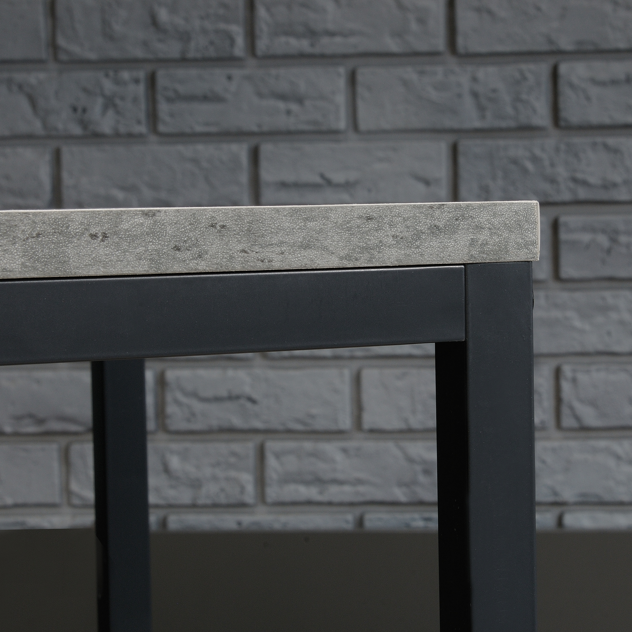 Curiod Square Metal Frame End Table, Faux Concrete Finish - image 4 of 9