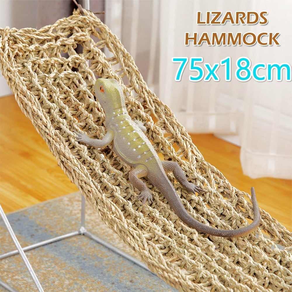 Pet Sleep Bed Anoles Bearded Dragons Geckos Iguanas Swing Natural Grass