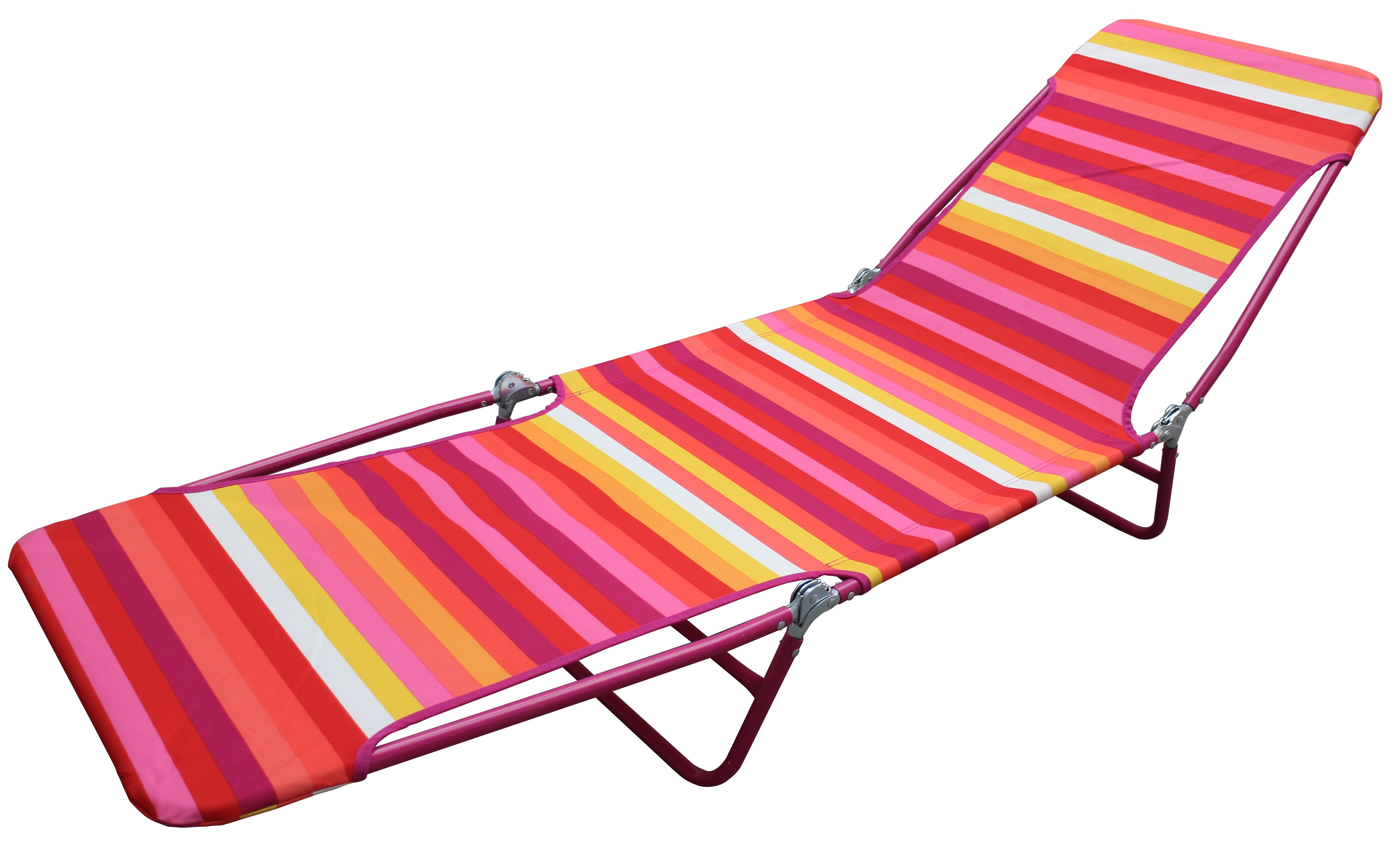 folding adjustable back fabric beach lounger