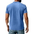 thumbnail image 3 of GrmtClth Men's Polo Shirts Distressed Washed Golf Stylish Shirts Short Sleeve Button Up Denim Shirt Workout Vintage Shirt Oversized Boxy Tee Shirts with Pocket Blue 3XL, 3 of 4