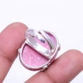 thumbnail image 2 of Pink Thulite -Norway Solitaire Gemstone Handmade 925 Sterling Silver Ring s.8, Pink Thulite Ring R_8024_297_1, 2 of 2
