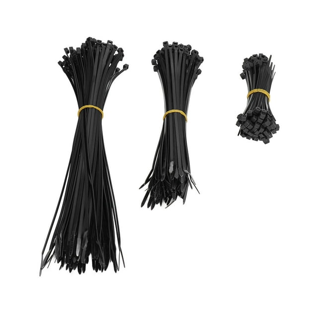 Bridas de cable eléctrico con cremallera bridas de nailon autoblocantes resistentes a los rayos UV dureza de 300 piezas con 3 tamaños diferentes para la organización de cables ANGGREK Otros