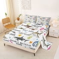 thumbnail image 2 of Feelyou Shark Educational Sea Queen Sheet Sets for Boys Girls, Kawaii Coral Ocean Animal Bed Set, Blue, 4-Piece, 2 of 5