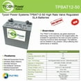 thumbnail image 2 of Tycon Systems TPBAT12-50 12V, 51Ah Gel SLA Battery With 0.75 in. Stud, 2 of 2