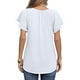 thumbnail image 4 of Blusas de manga corta con cuello en V estampadas con top de gasa informal para mujer con cordón para el verano, 4 of 6