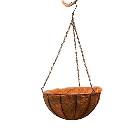 Jardinera colgante de metal de 12 pulgadas Cesta de coco Alambres redondos de acero Soporte de planta Decoración Macetas colgantes Cestas colgantes de interior al aire libre 30cm