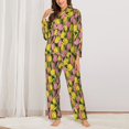 thumbnail image 2 of Balery Tulips Flowers Conjunto de Pijama con Estampado para Mujer, Conjunto de Dos Piezas con Manga Larga, Ropa de Dormir Suave con Bolsillos, Pijamas Cómodos-Small, 2 of 7