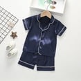 thumbnail image 2 of Toddler Boy Summer Outfit for 12-18 Months Toddler Boy Clothes Baby Summer Outfit Short Sleeve T-Shirt Tops Casual Elastic Shorts 2Pcs Set Cartoon Print 2PCS Set Short Sets,A13-Dark Blue, 2 of 7