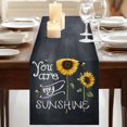thumbnail image 3 of Table Runners 72 Inches Long Dress Scarves, Sunflowers Farmhouse Kitchen Table Runner, Coffee Tablerunners, Classic Bee You Are My Sunshine Black 14x72 Inch, 3 of 9