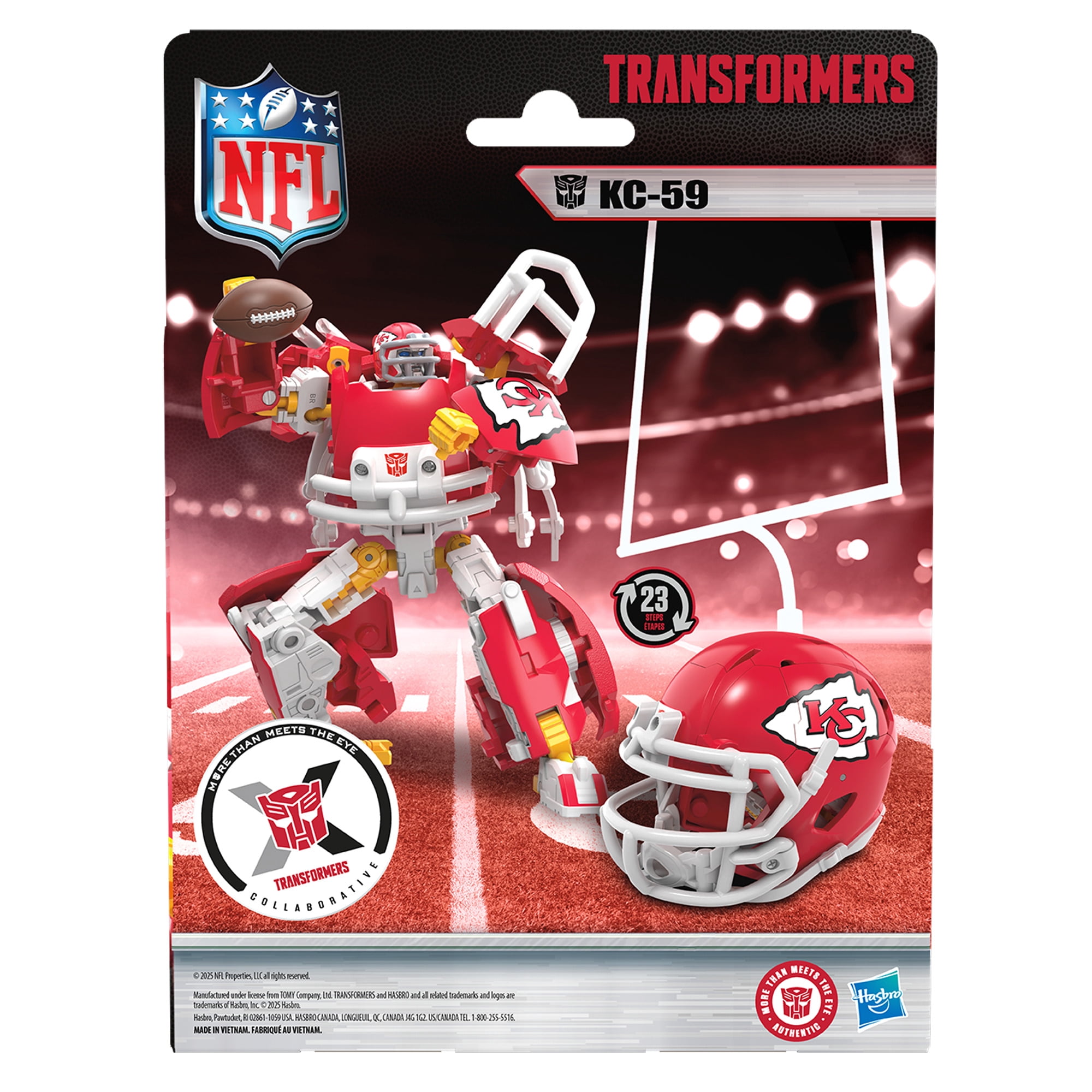 Transformers Toys NFL Kansas City Chiefs KC-59, 5.5" Action Figure, 8+
