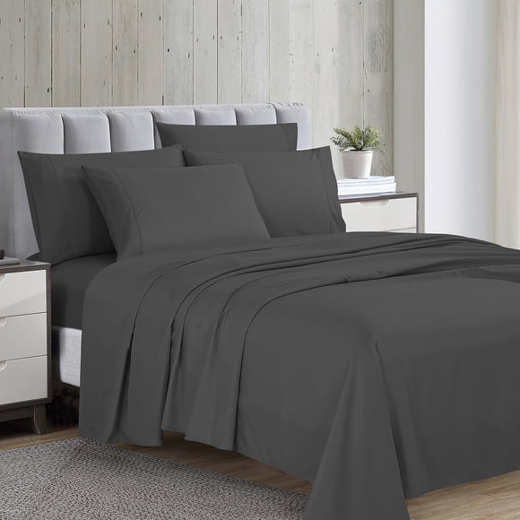 Swift Home Luxury 4-Piece Sheet Set with Extra Pillow Case, Twin, Gray