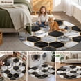 thumbnail image 6 of 3.3ft Washable Round Rug, Geometric Pattern Non-Slip Circle Area Rug for Entryway Bedroom, Black Gary Hexagon Collage Art Indoor Accent Floor Mat for Home Decor, 6 of 9