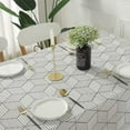 thumbnail image 2 of SASTYBALE Square Tablecloth Geometric Style Cotton Linen Table Cloth Dust-Proof Table Cover for Kitchen Dinning Tabletop Decoration (Square/Round, 55" x 55" (2-4 Seats)), 2 of 6