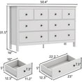 thumbnail image 5 of Pipleo White Dresser, 8 Drawer Dresser,  50" Modern Wooden Dressers Chests of Drawer, 8 Drawers Wide Dresser for Bedroom, 5 of 7