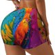 thumbnail image 1 of Fotbe Vibrant Parrot Splash Art Shorts Sin Costuras – Shorts Deportivos de Cintura Alta para Mujer, Elásticos para Gimnasio, Yoga, Running o Ciclismo-X-Large, 1 of 8