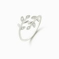 thumbnail image 5 of Adjustable Ring for Women Crystal Leaves Statement Stacking Open Band Finger Rings Comfort Fit Dainty Birthday Holiday Jewelry Gift, 5 of 8