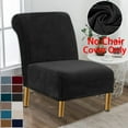 thumbnail image 2 of AIGIA Armless Accent Chair Slipcovers Thick Velvet Slipper Accent Chair Covers Hotel Oversized Big Chairs for Living Room, 2 of 10