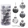 thumbnail image 1 of 30Pcs Shatterproof Clear Plastic Christmas Ball Ornaments Decorative Xmas Balls Baubles Set with Stuffed Delicate Decorations 2.4", 1 of 5