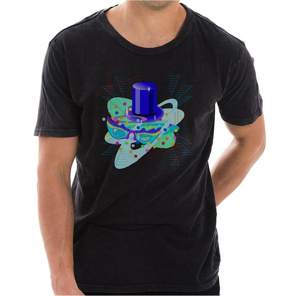 Oversized Vapor Wave Mardi Gras Vibes Graphic Design Unisex Lane Seven Ring Spun Cotton Vintage Short Sleeve Crewneck Tee Shirt - Vintage Black XL