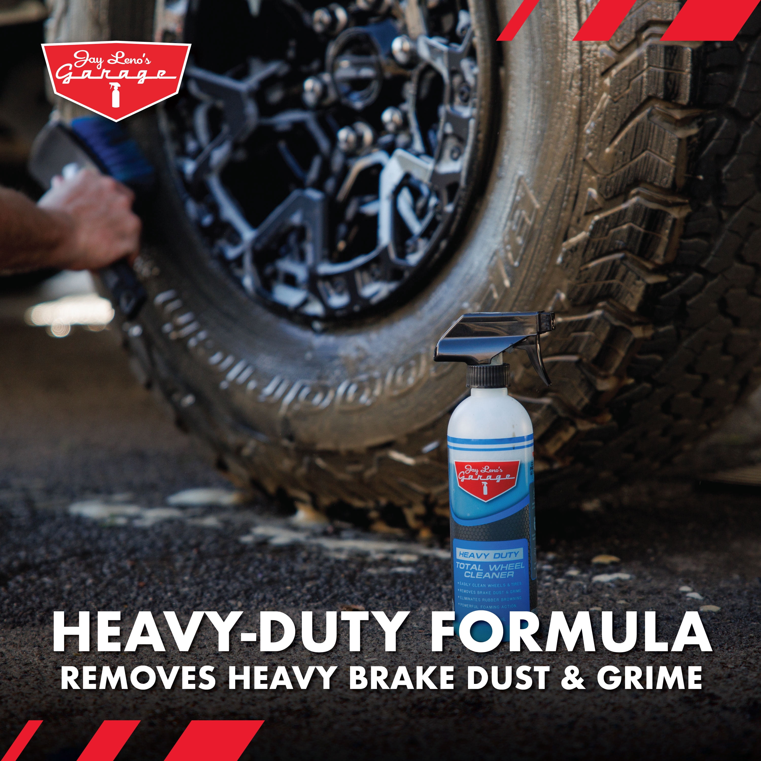 Jay Leno's Garage Total Wheel Cleaner (16 oz) – Powerful Dual-Action Wheel & Tire Cleaner, Removes Brake Dust, Old Dressing & Grime