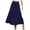 Blue, variant on OSOLU Solid Color Women Summer Boho Elastic High Waist Pleated A-Line Flowy Ruffle Swing Tiered Long Beach Skirt Cozy Skirts