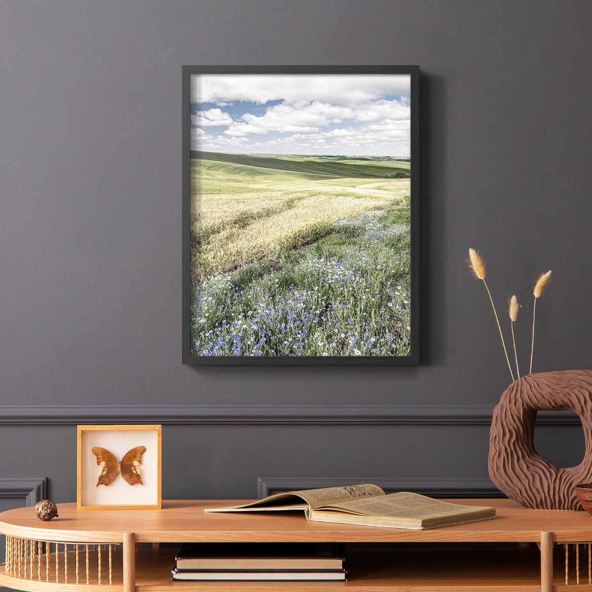 Wildflower Farm Framed Print - Solid Wood in Single Picture Frame Solid Wood 2 Framed Print