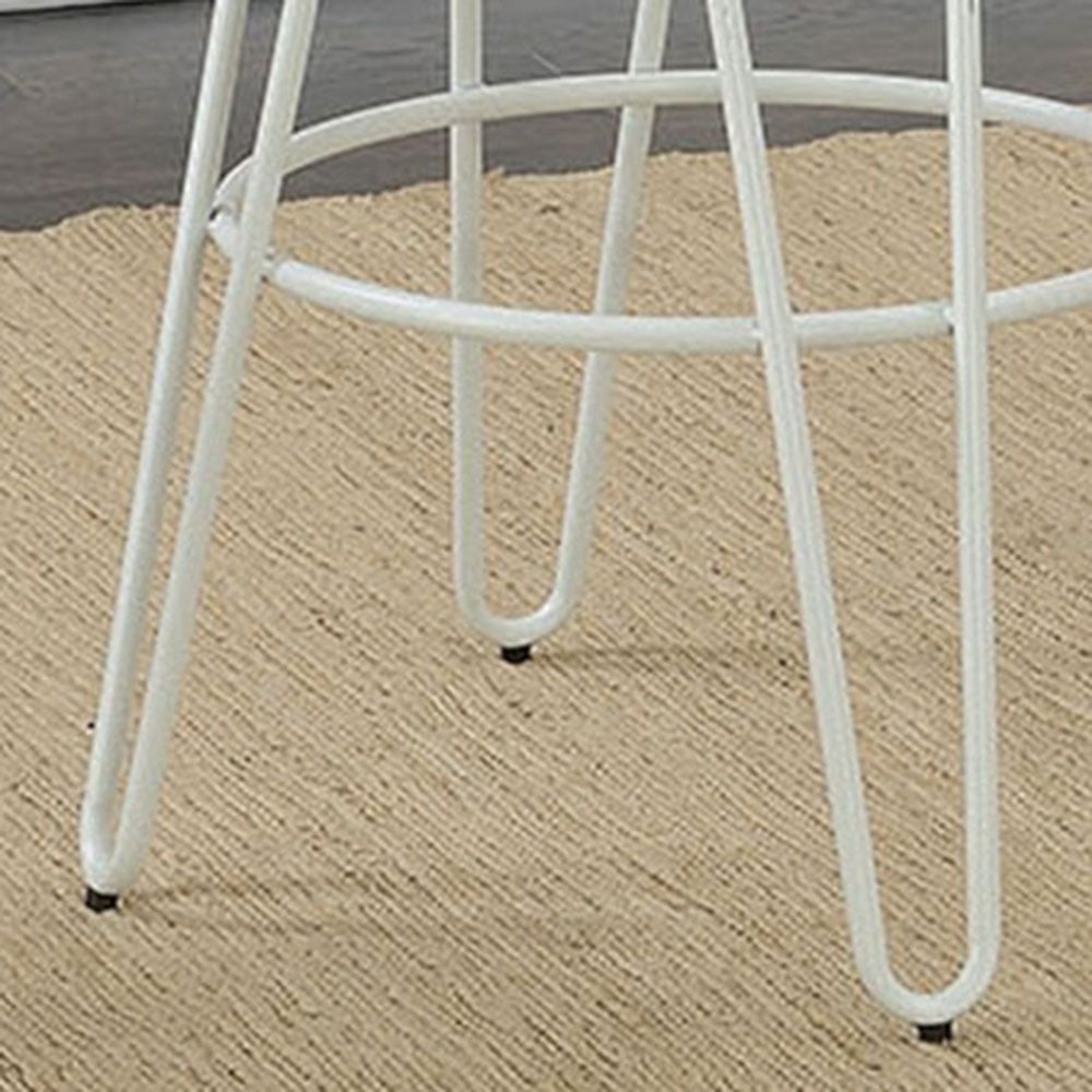 Furniture of America Tailor Industrial 26" Metal Bar Stools - Set of 2, White Metal Finish