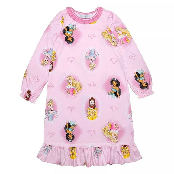 Disney Princess Girl's Pink Character Print Soft Nightgown, Gown (Size 8)