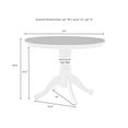 thumbnail image 3 of Round Dining Table - 42" Antique White Pedestal Table - Farmhouse Kitchen Table for 4, 3 of 8