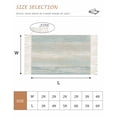 thumbnail image 2 of Blue Beige Farmhouse Bathroom Rug 2'x3', Vintage Wooden Striped Low Profile Front Entryway Rug with Tassels, Woven Cotton Washable Kitchen Mat Carpet for Foyer Bedroom Back Door Decor, 2 of 9
