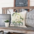 thumbnail image 3 of Spring Pillow Covers 20x20 Inch Greenery Floral Mason Jar Bless This Home Sweet Home Set of 4 Grey Welcome Farmhouse Decorative Throw Pillows Cases Outdoor Decor for Couch Sofa, 3 of 6
