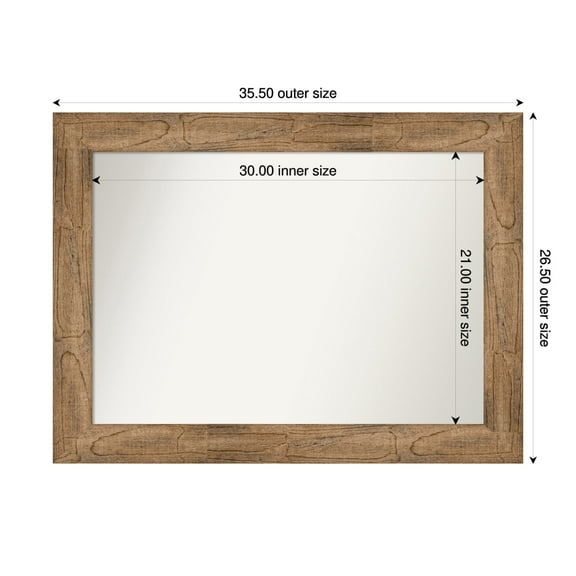 Amanti Art Custom Wall and Bathroom Mirror (26.5 x 35.5 in.), Owl Brown Frame