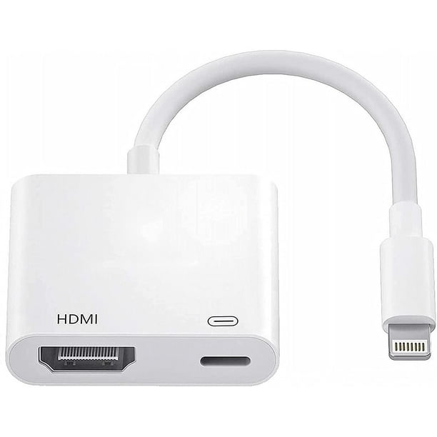 Adaptateur Lightning vers HDMI pour iPhone iPad, Apple MFi certifié 1080P  Lightning vers adaptateur AV numérique convertisseur d'écran de  synchronisation avec port de charge pour iPhone iPad convertisseur HDMI  vers HD TV