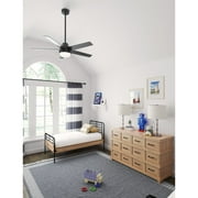 Hunter 52 inch Indoor Ceiling Fan with LED Light and Remote Control - Black Modern Smart Ceiling Fan, Standard Mount, 5 Blades, For Bedroom, Living Room, or Kitchen, Quiet- Aerodyne 51314, Matte Blac