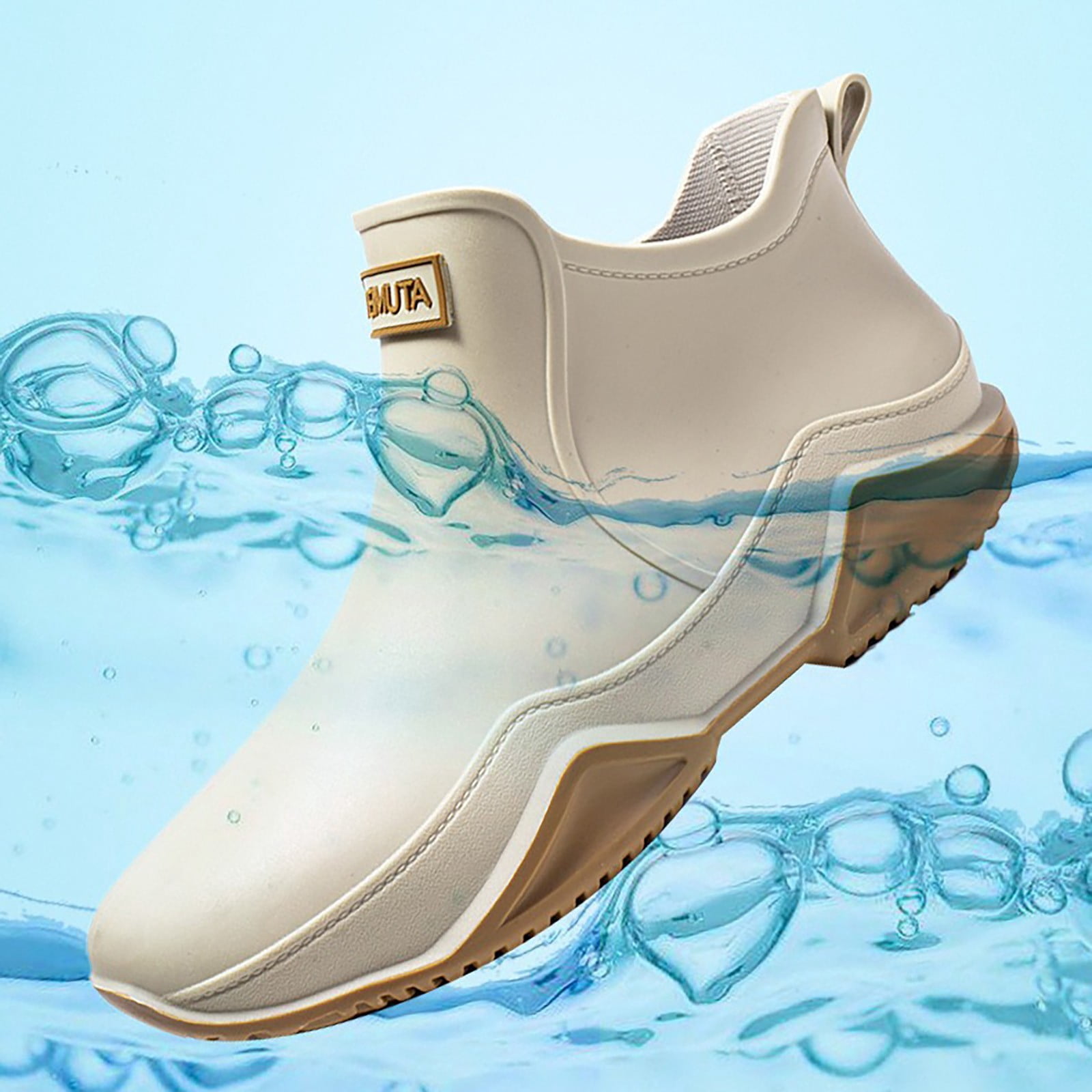 Chenyee Unisex Waterproof Rain Shoes Rubber Ankle Rain Boots Outdoor Non Slip Footwear for Gardening Fishing