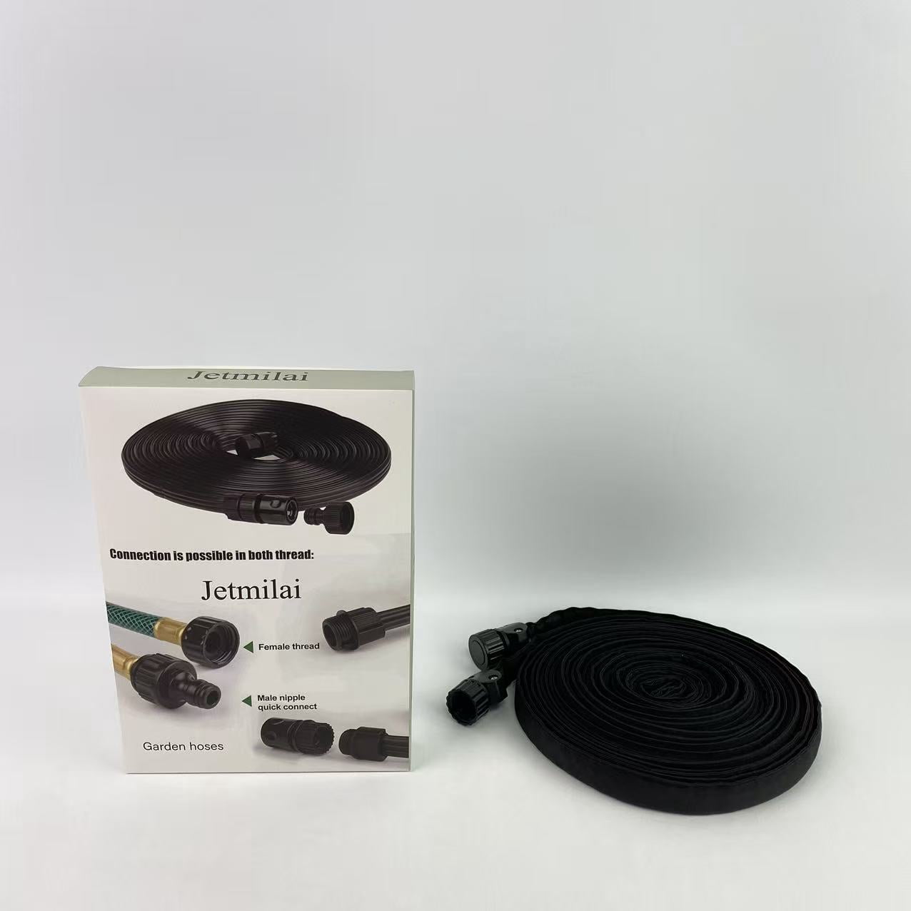 Jetmilai Garden hoses, not of metal,Flat Soaker Hose for Garden Bed,25 50 75ft 50ft*2 1/2" Linkable Consistent Drip Irrigation Hose (50FT)