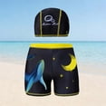 thumbnail image 2 of Tauxra Men's Swim Trunks with Print Elastic Waistband Quick Dry Flat Front Shorts for Men 5 Inch Inseam with Drawstring, 2 of 3