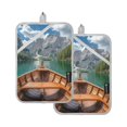 thumbnail image 7 of Yayeee Pot Holders Kitchen Heat Resistant with Pocket 7"x9.8" Cotton Oven Cooking Hot Pads, Lake, 7 of 7