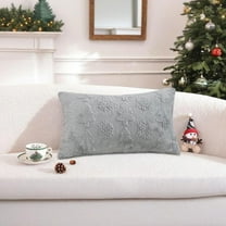 AuroraX Gray Throw Pillow Covers Decorative 11x19 Inch Fancy Christmas Pillow Covers Plush Indoor Contemporary Christmas Tree Embroidery Cushion Cases Sofa Couch,Home Decor