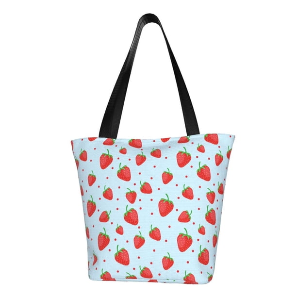 Balery Strawberry Bolsa de Hombro con Diseño, Bolsa Grande y Duradera, Bolsa Versátil para Compras