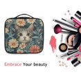 thumbnail image 6 of FORMRS Travel Makeup Bag Large Capacity Train Case Cosmetic Organizer with Adjustable Dividers, Flowers Cat, 6 of 8