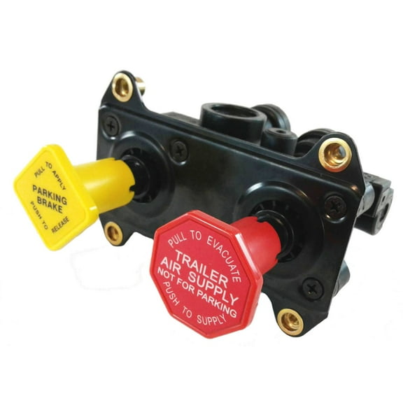 MV-3 Hand Operated Push/Pull Tractor-Trailer Dash Control Brake Valve - 3/8" Ports