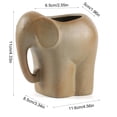 thumbnail image 3 of Elephant Design Ceramic Flower Pot with Drainage Hole for Small Plants Desktop Decoration Planter for Green Plants Stoneware Container Breathable Potting for Home Office Shelf Display, 3 of 6