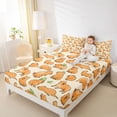 thumbnail image 3 of Erosebridal Cute Animal Capybara Full Size Sheets For Capybara Lover,Green Kawaii Frogs Bed Sheets For Girls Kids 4 Pieces, 3 of 6