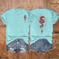 thumbnail image 4 of Birdeem Blouses pour Femmes T-Shirt Décontracté Imprimé à Col Rond Manches Courtes, 4 of 12