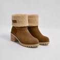 thumbnail image 5 of Mostsola Cozy Snow Boots for Women Stacked Heel Winter Mid Calf Boots Furry Lined Short Booties, 5 of 5