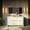 White, variant on Lafarre 36 in W White Bath Vanity, Cultured Marble Top, Chrome Faucet Set and 28 in Mirror