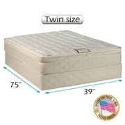 Dream Sleep Dreamy Collection PillowTop (Twin 39"x75"x10") Mattress Set with Mattress Cover Protector - Medium Firm, Innerspring Coils, Premium Edge Guards, Longlasting by Dream Solutions USA