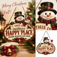 thumbnail image 2 of Christmas Happy Place Wooden Hanging Sign, Vintage Xmas Front‑Door Hanging Plaque, Charming Festive Holiday Ornament, Durable Weather Resistant Wood Construction, 2 of 4