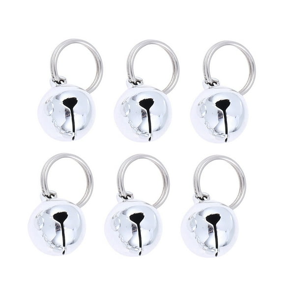 EeaseMX 10 cascabeles colgantes de metal de 18 mm para collar de mascotas, accesorios decorativos para gatos y perros (plata)